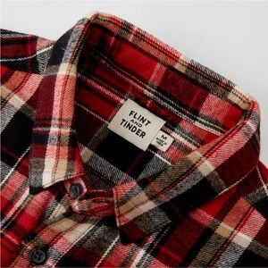 Flint and Tinder Jackson Flannel Shirt in Brick Red Plaid